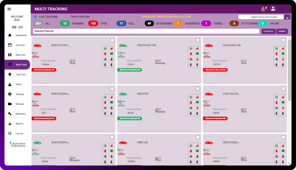 Vehicle tracking software multi-track
                